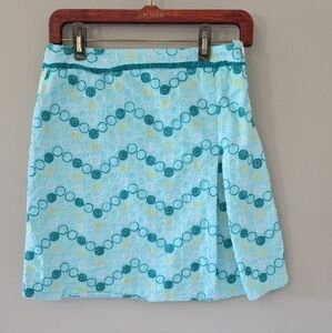 Valerie Stevens Teal and White Mini Skirt